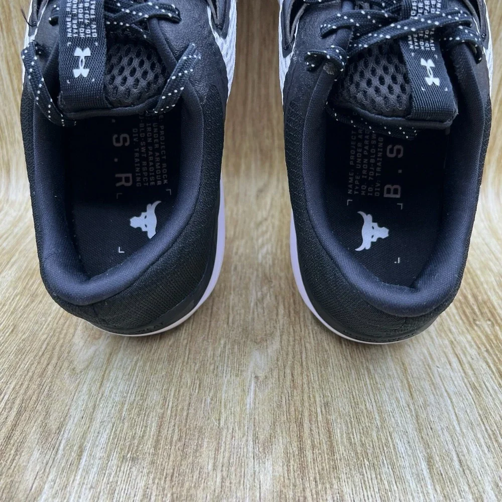 Under Armour Project Rock BSR 2 Men's Size 14.5 White Black Shoes 3025081-100‎